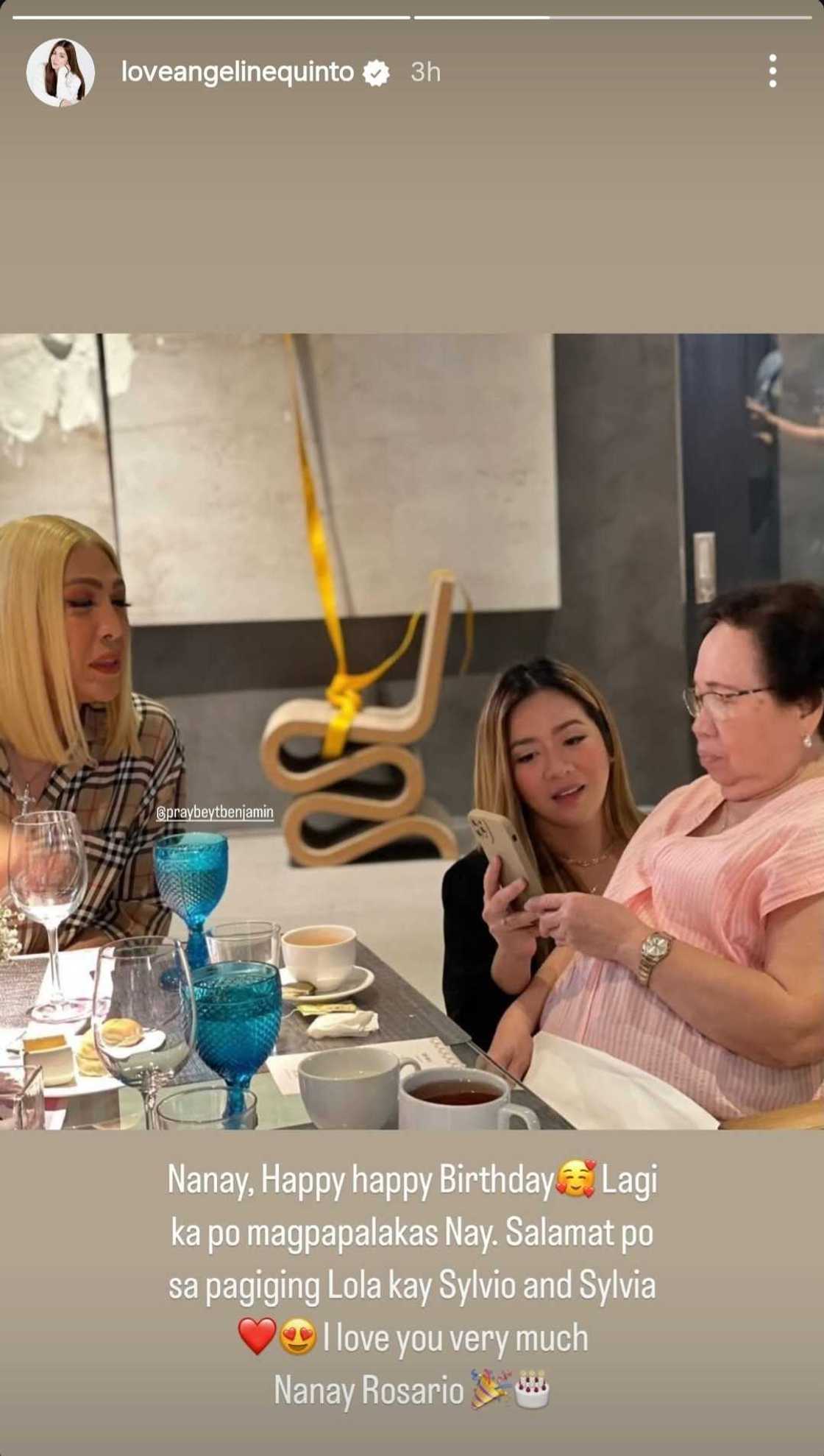 Angeline Quinto, may nakakaantig na pagbati sa ina ni Vice Ganda