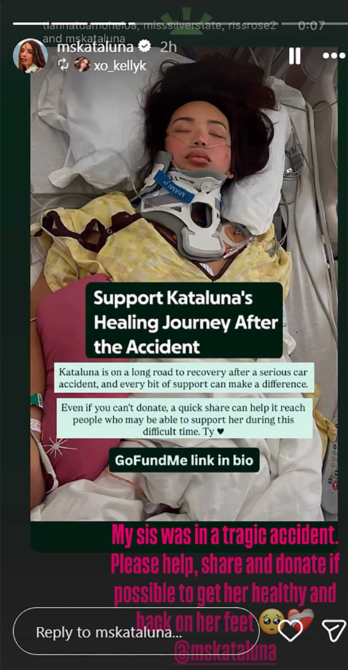 Trans-beauty queen Kataluna Enriquez, muntik na masawi sa isang malubhang disgrasya Trans-beauty queen Kataluna Enriquez, muntik na masawi sa isang malubhang disgrasya