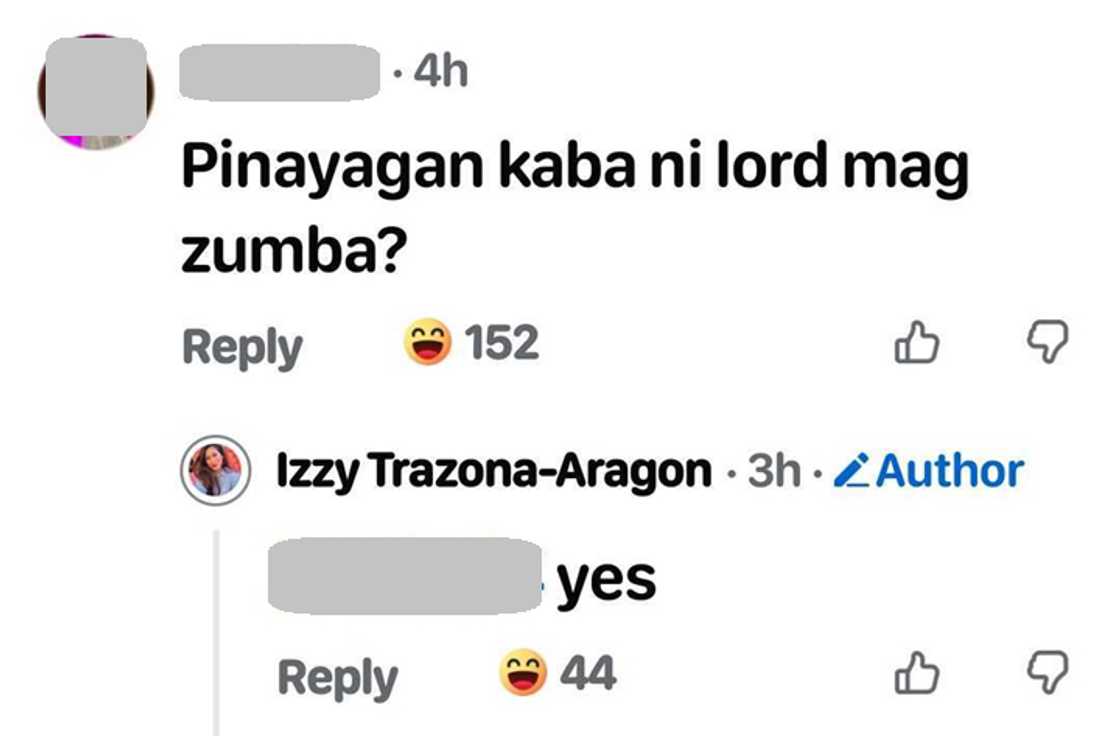 Izzy Trazona, nag-reply sa comments tungkol sa pag-Zumba niya