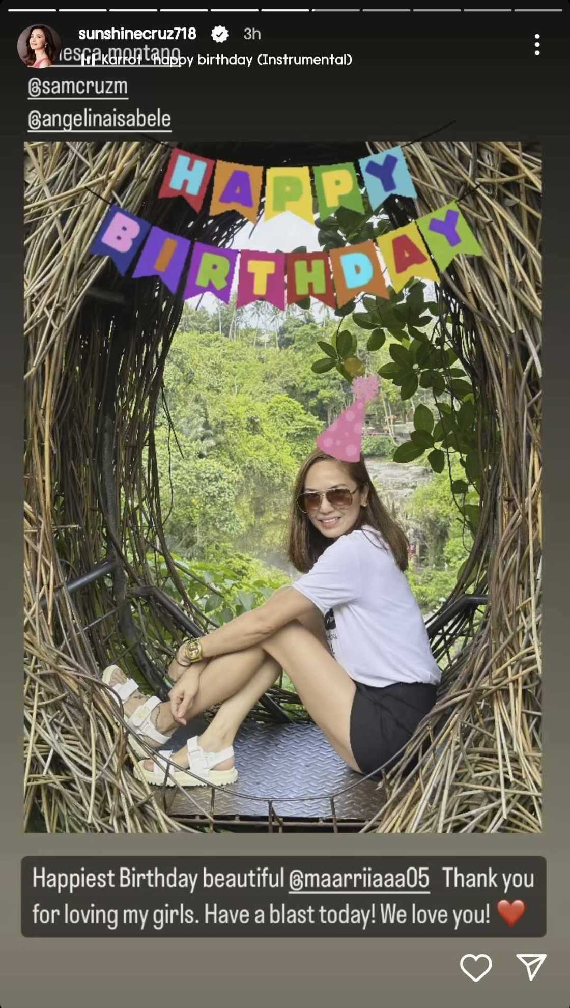 Sunshine Cruz, pinasalamatan si Kath Angeles sa kanyang birthday post para rito