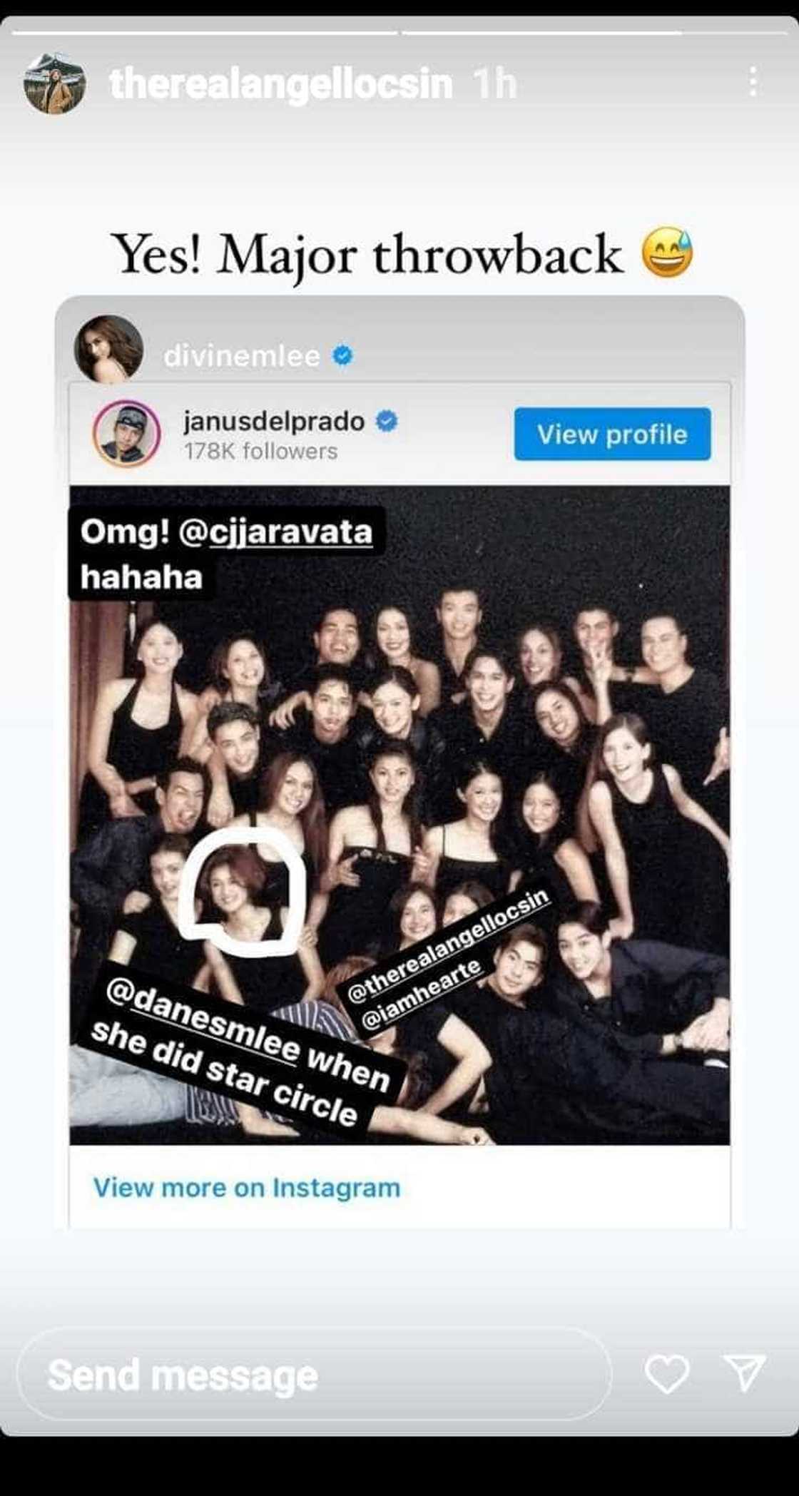 Angel Locsin reposts old pic with Heart Evangelista, Janus del Prado, Star Magic Circle Batch 9 workshoppers Angel Locsin reposts old pic with Heart Evangelista, Janus del Prado, Star Magic Circle Batch 9 workshoppers