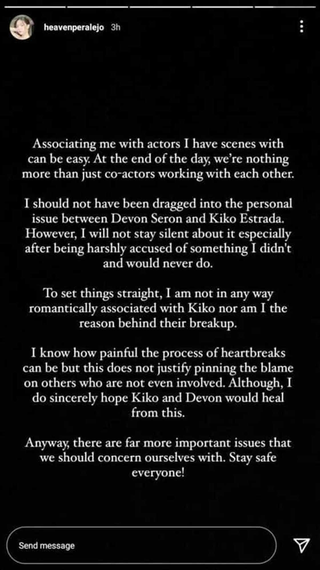 Heaven Peralejo's statement on Kiko Estrada, Devon Seron's breakup resurfaces Heaven Peralejo's statement on Kiko Estrada, Devon Seron's breakup resurfaces