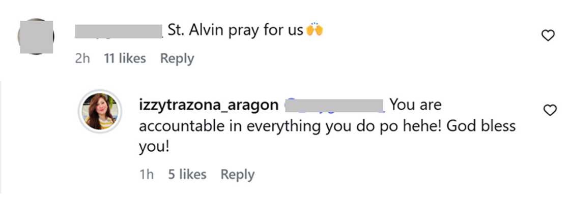 Izzy Trazona, nag-react sa "St. Alvin, pray for us" comment ng netizen Izzy Trazona, nag-react sa "St. Alvin, pray for us" comment ng netizen