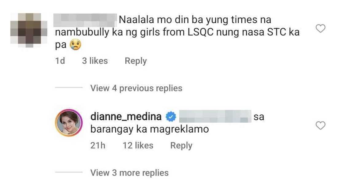 Dianne Medina on bullying accusation of netizen: "Sa barangay ka magreklamo" Dianne Medina on bullying accusation of netizen: "Sa barangay ka magreklamo"