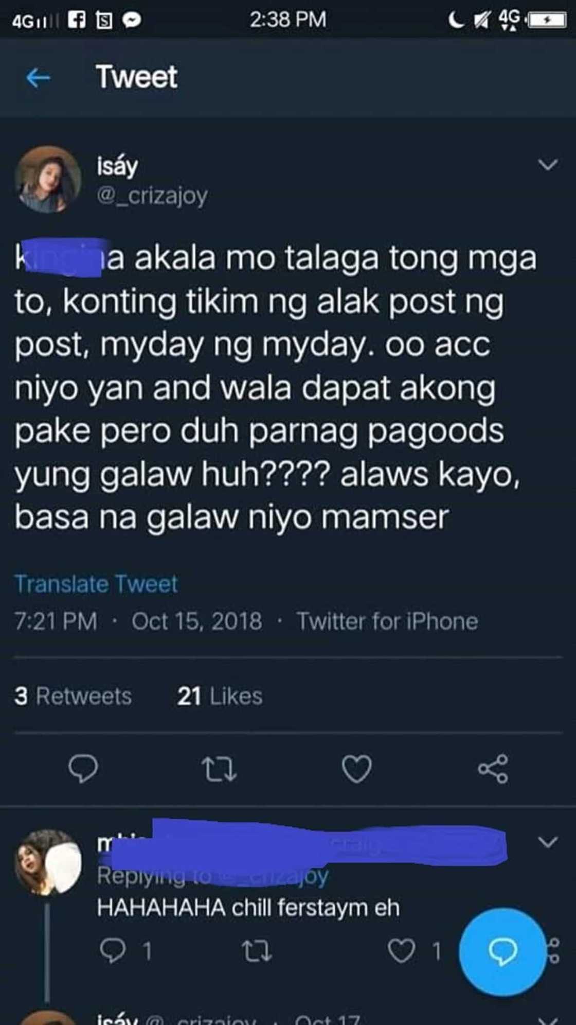 Lasinggera at palamura daw? Alleged controversial tweets of Criza of PBB circulate online