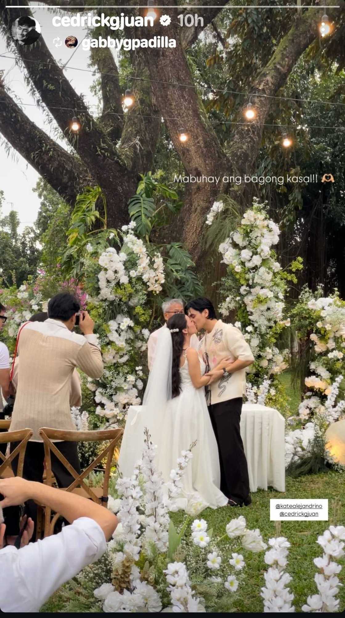 Cedrick Juan at Kate Alejandrino, ikinasal na sa isang garden wedding ceremony Cedrick Juan at Kate Alejandrino, ikinasal na sa isang garden wedding ceremony