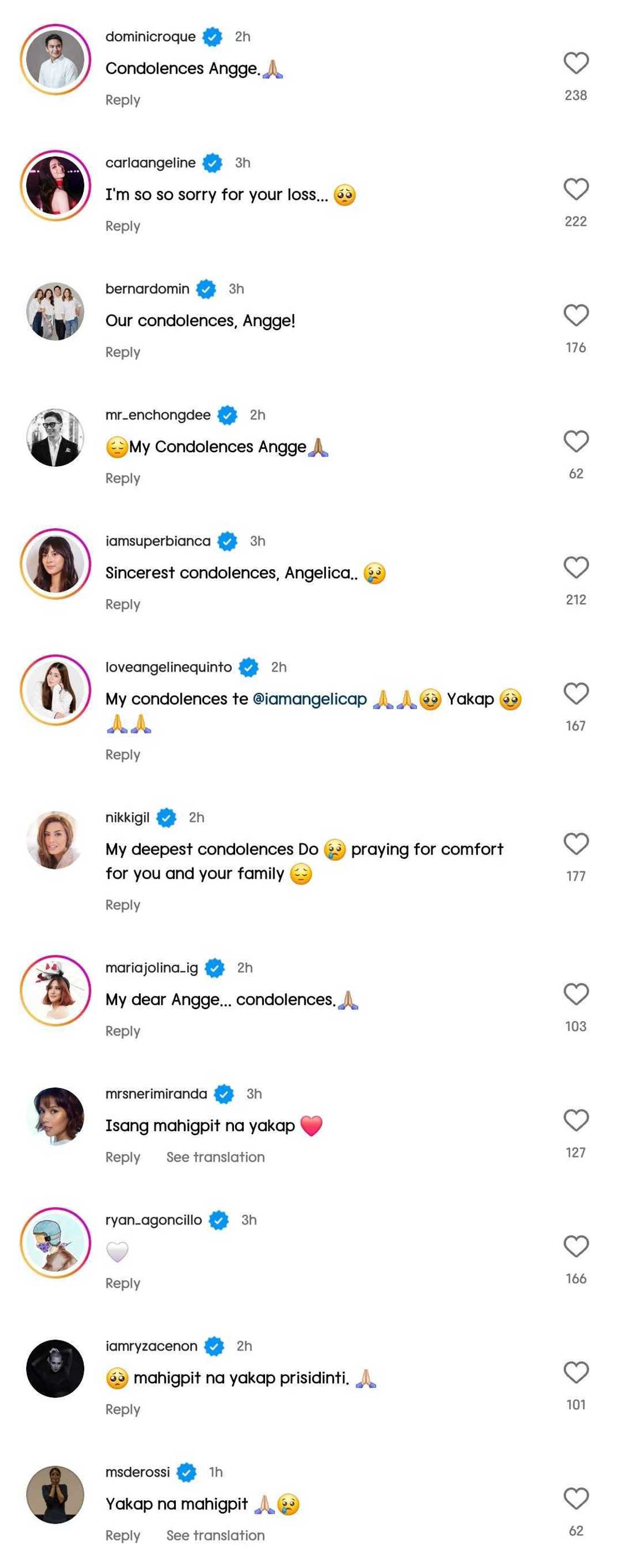 Celebrities, nakiramay sa pagpanaw ng ina ni Angelica Panganiban