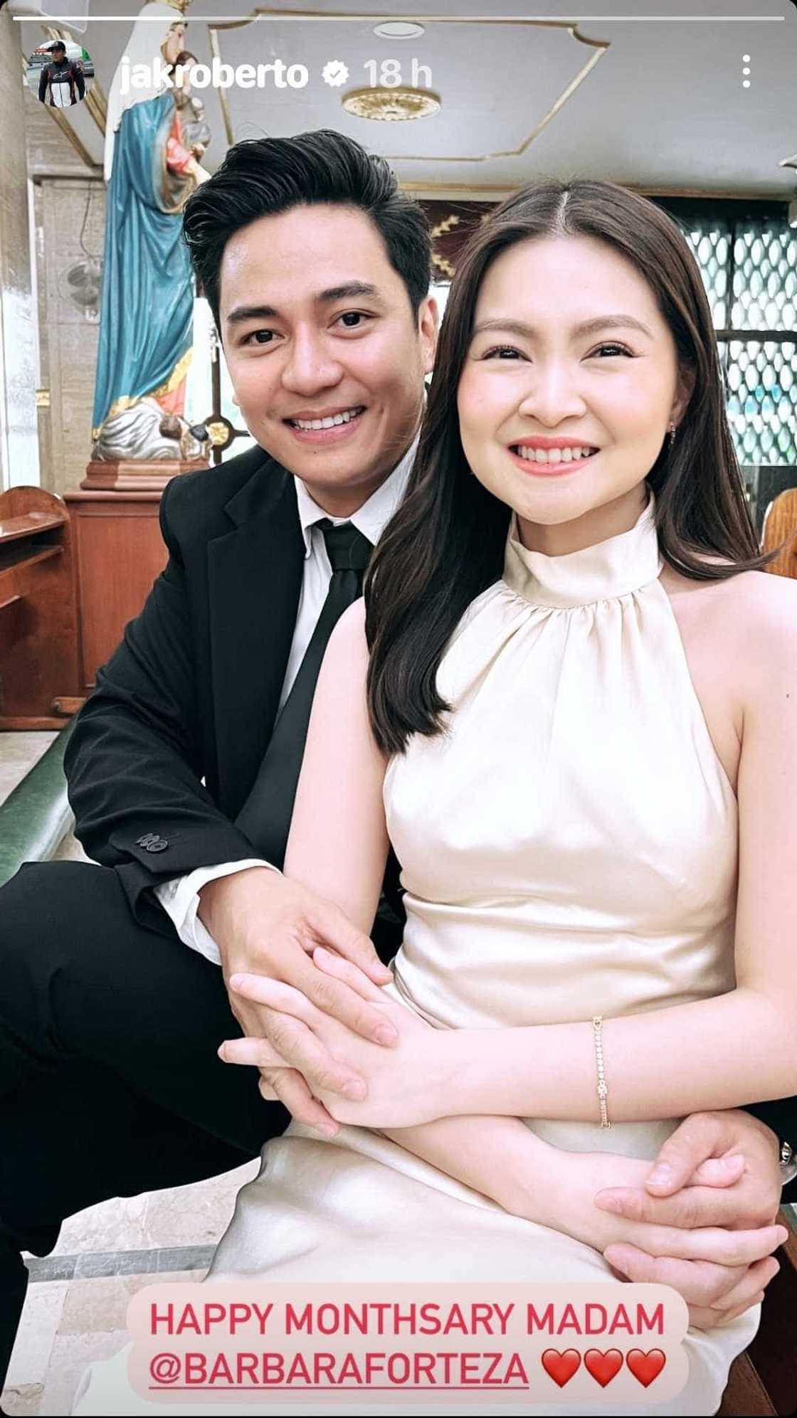 Barbie Forteza at Jak Roberto, nagpalitan ng sweet posts sa monthsary nila