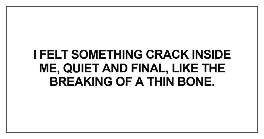 I felt something crack inside me I felt something crack inside me