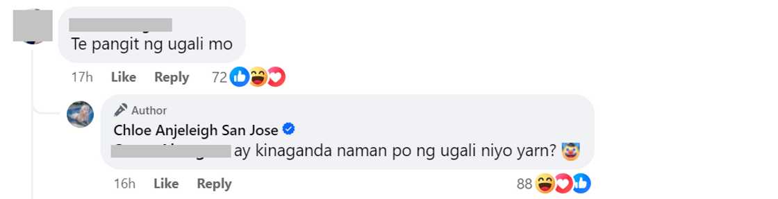 Chloe San Jose, sinupalpal ang nagsabing pangit ang ugali niya