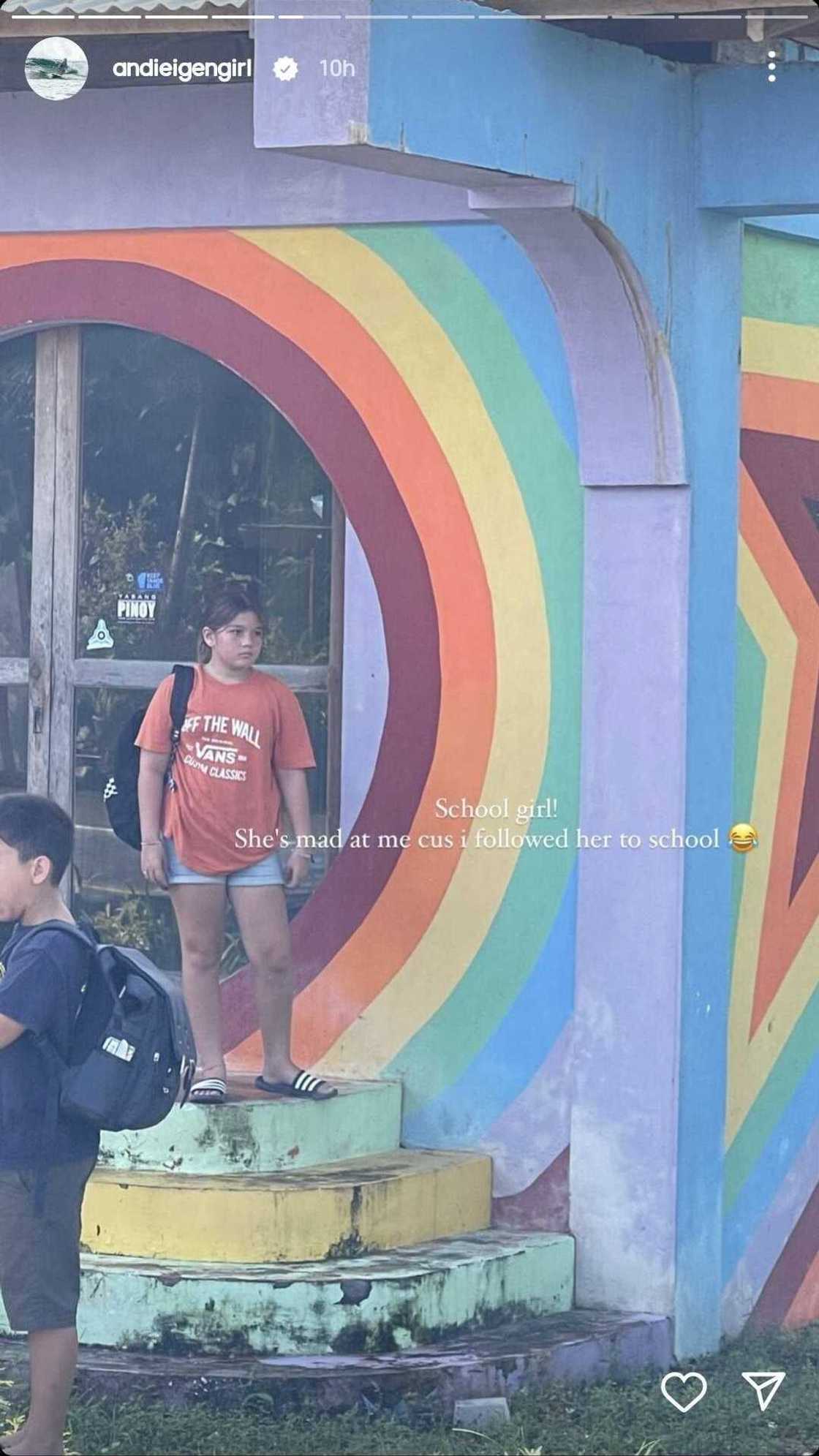 Andi Eigenmann, naaliw nang magalit si Ellie matapos niya itong sundan sa school Andi Eigenmann, naaliw nang magalit si Ellie matapos niya itong sundan sa school
