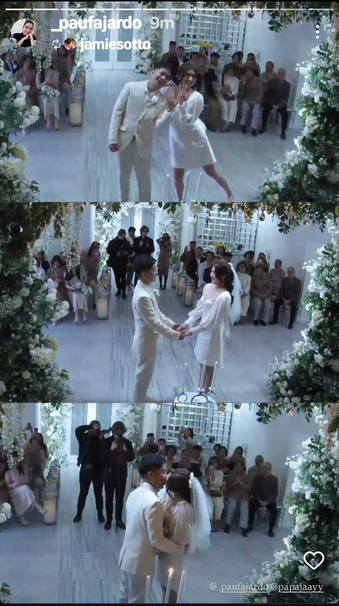 Ilang mga tagpo sa kasal ni Pau Fajardo at PJ Reblora, kinakiligan Ilang mga tagpo sa kasal ni Pau Fajardo at PJ Reblora, kinakiligan