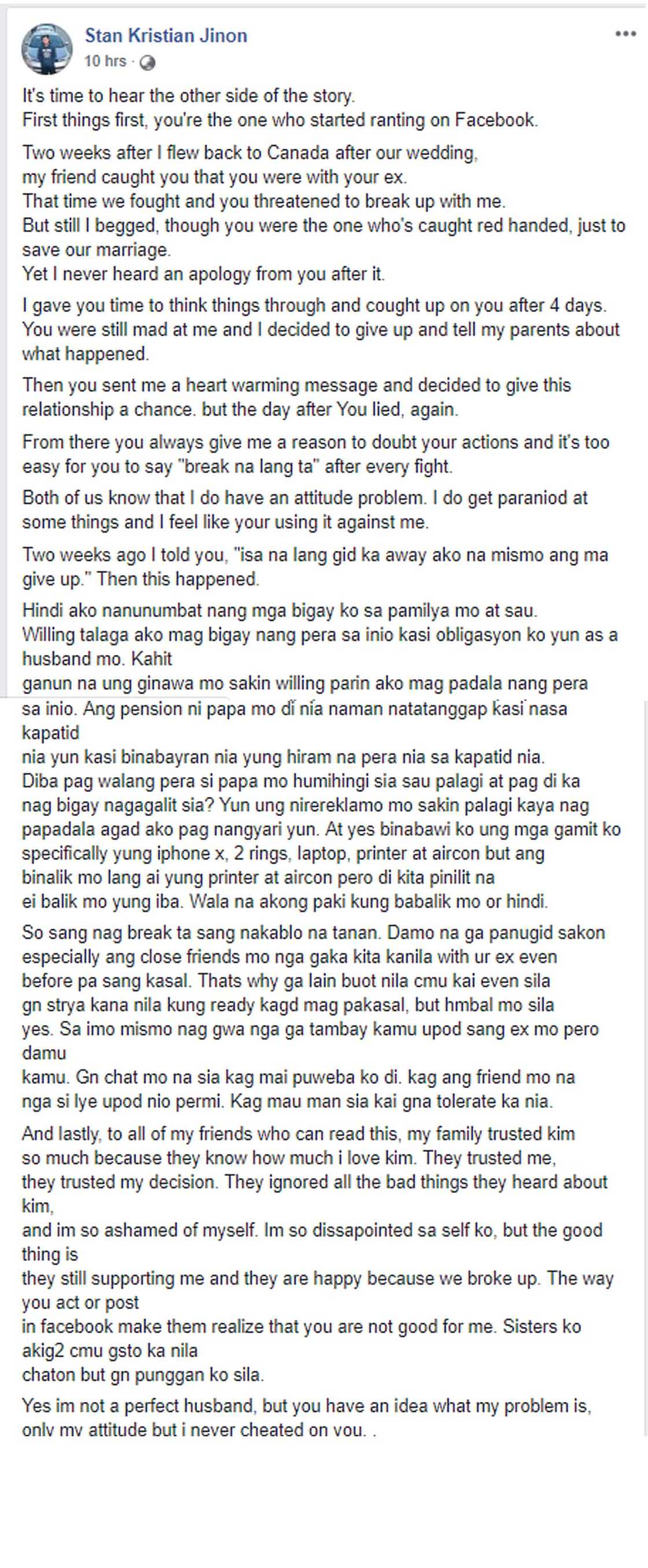 Facebook: Stan Kristian Jinon Facebook: Stan Kristian Jinon