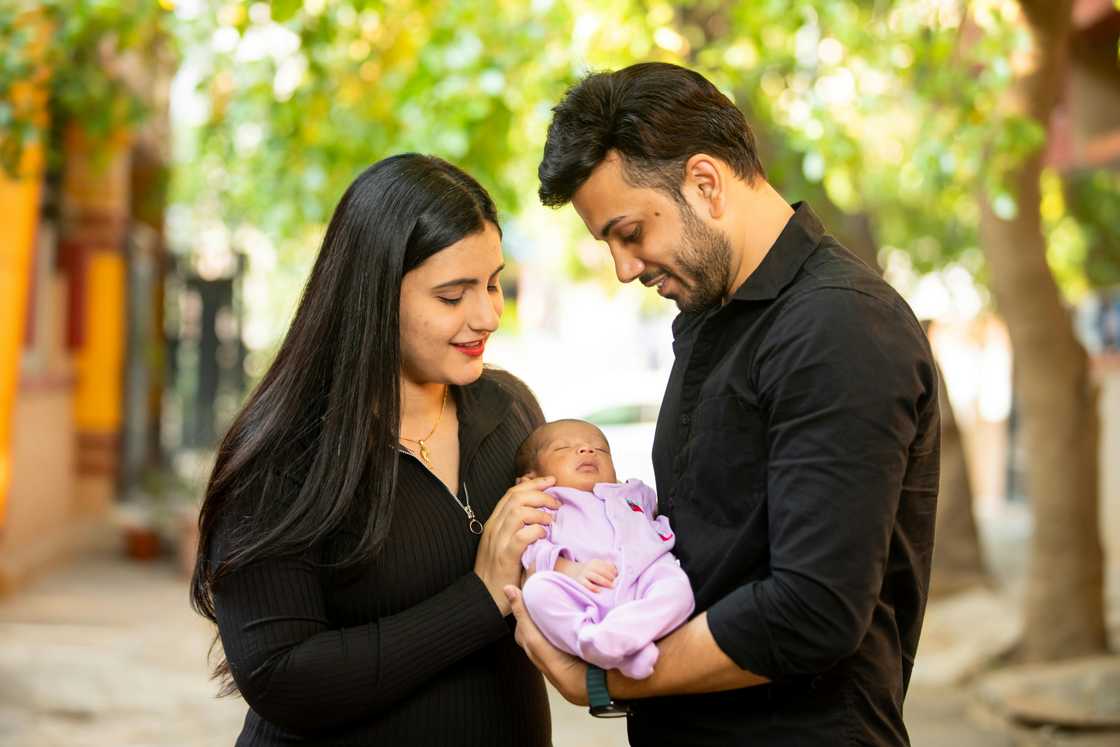 A couple with a newborn