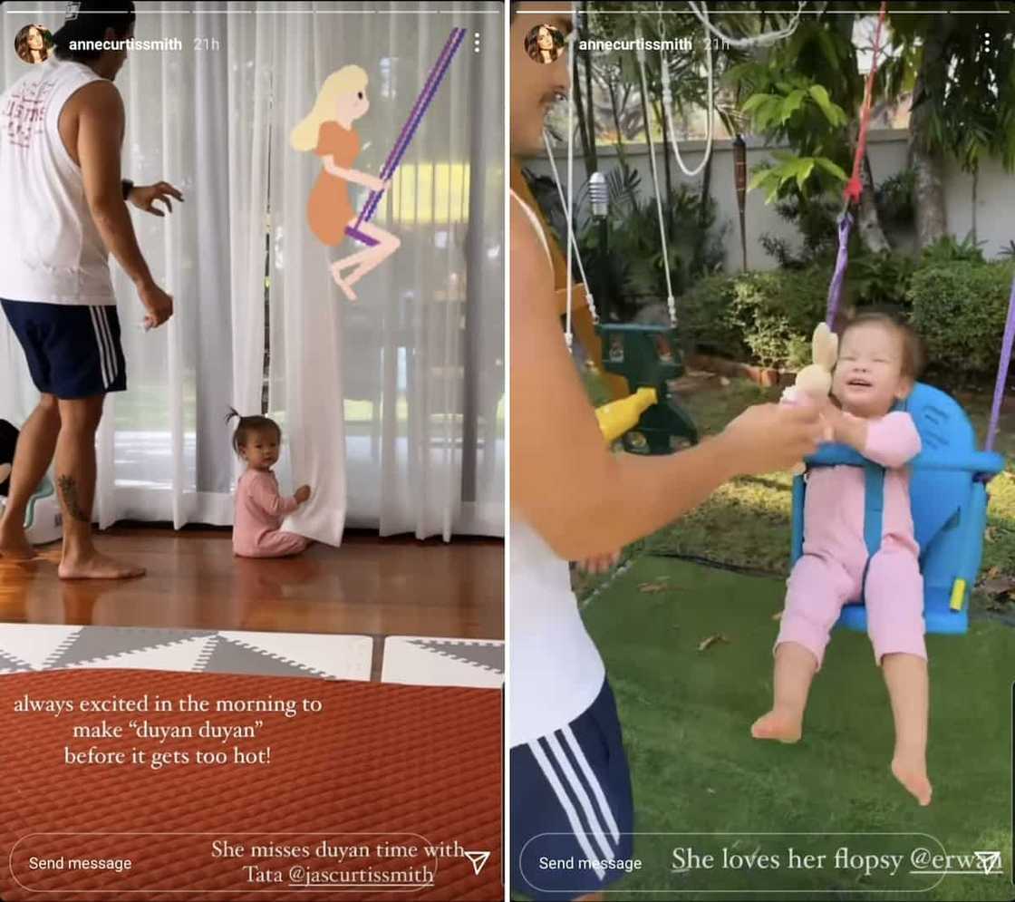 Anne Curtis shares video of baby Dahlia's fun "duyan time" with Erwan Heussaff Anne Curtis shares video of baby Dahlia's fun "duyan time" with Erwan Heussaff