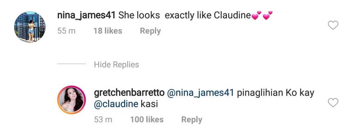 Gretchen Barretto reacts to netizen who compared Dominique to Claudine Gretchen Barretto reacts to netizen who compared Dominique to Claudine