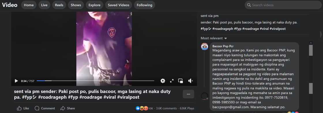 Bacoor PNP, nangakong iimbestigahan ang pulis na sangkot sa viral video na inupload ng isang netizen