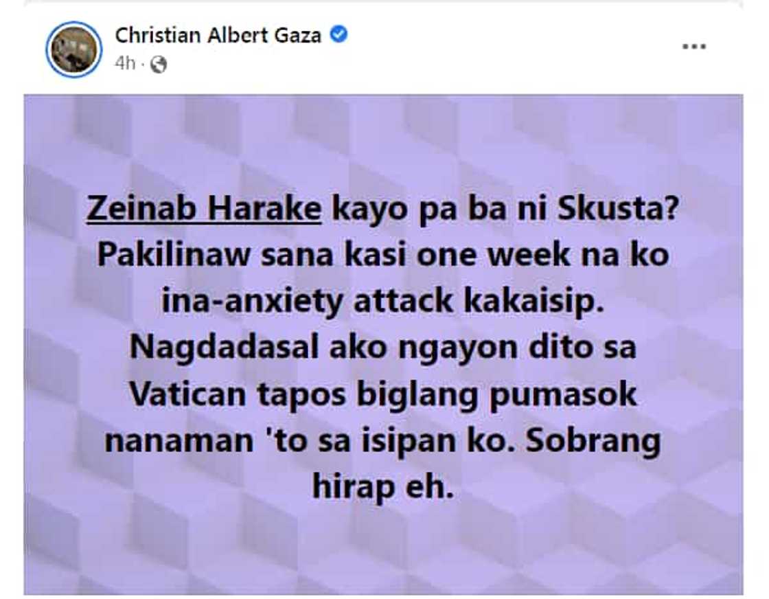 Xian Gaza, tinag si Zeinab Harake; ina-anxiety attack daw kaiisip kung sila pa ni Skusta Clee Xian Gaza, tinag si Zeinab Harake; ina-anxiety attack daw kaiisip kung sila pa ni Skusta Clee