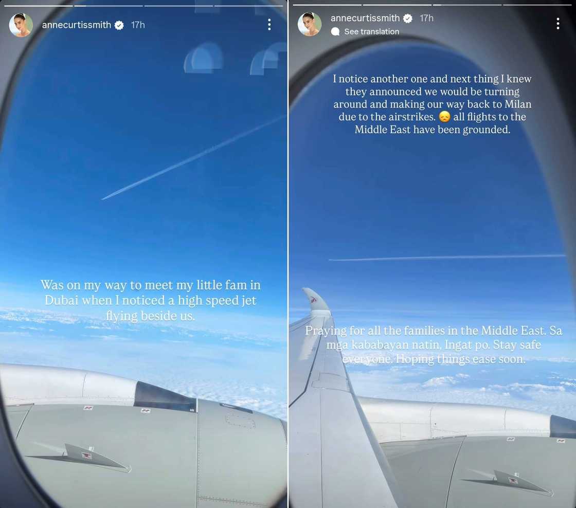 Anne Curtis, nakaranas ng rerouting sa Dubai flight niya: "I noticed a high speed jet"