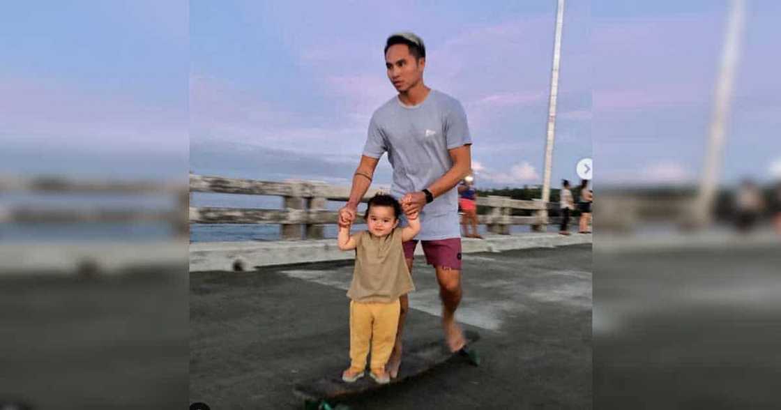 Video of Lilo bravely surfing with Daddy Philmar goes viral Video of Lilo bravely surfing with Daddy Philmar goes viral