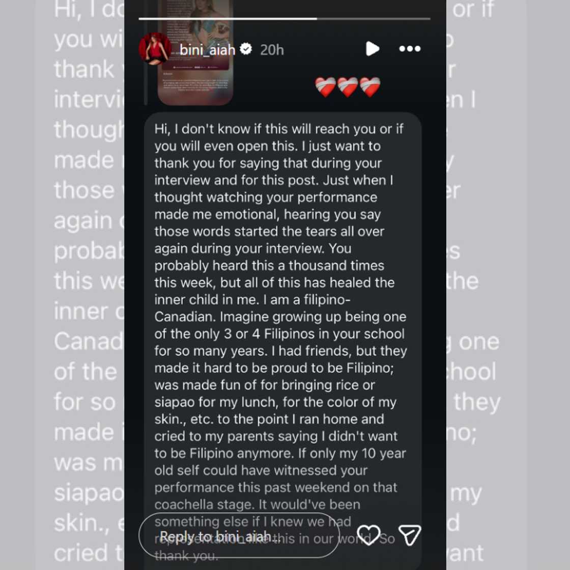 BINI Aiah, ibinahagi ang nakakaantig na mensahe ng fan matapos ang makasaysayang performance BINI Aiah, ibinahagi ang nakakaantig na mensahe ng fan matapos ang makasaysayang performance