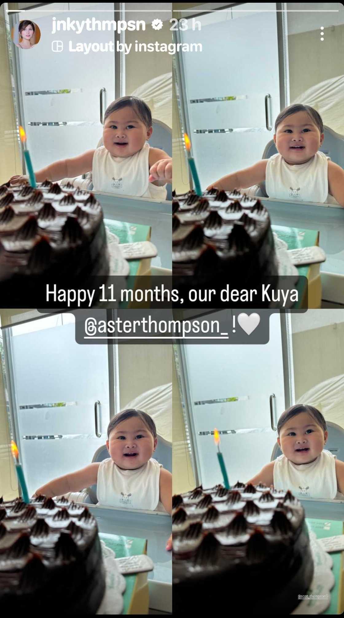 Scottie Thompson, Jinky Serrano celebrate Aster turning 11 months old