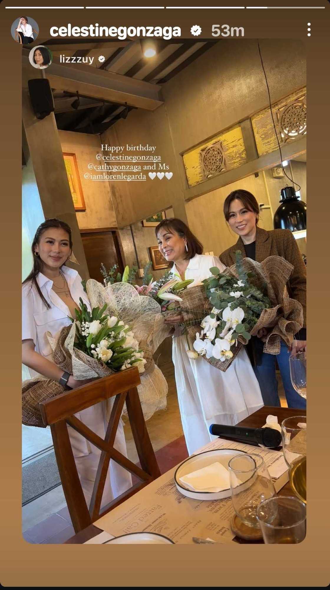 Loren Legarda, nag-host ng birthday lunch para kina Alex, Toni Gonzaga