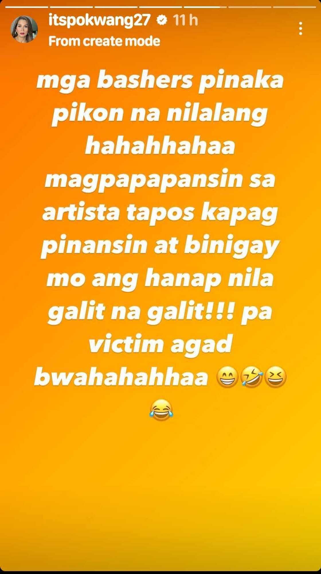 Pokwang, may prangkang post ukol sa bashers: “pinakapikon na nilalang” Pokwang, may prangkang post ukol sa bashers: “pinakapikon na nilalang”