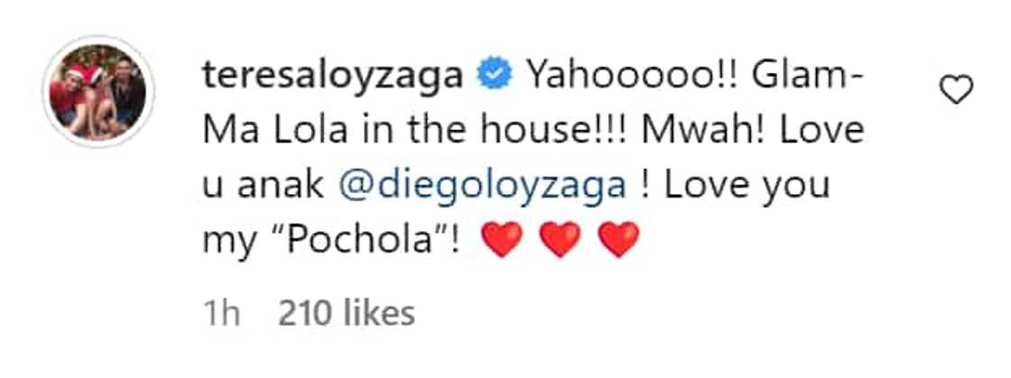 Teresa Loyzaga sa pic ni Diego Loyzaga karga ang isang baby: “Glam-Ma Lola in the house!”