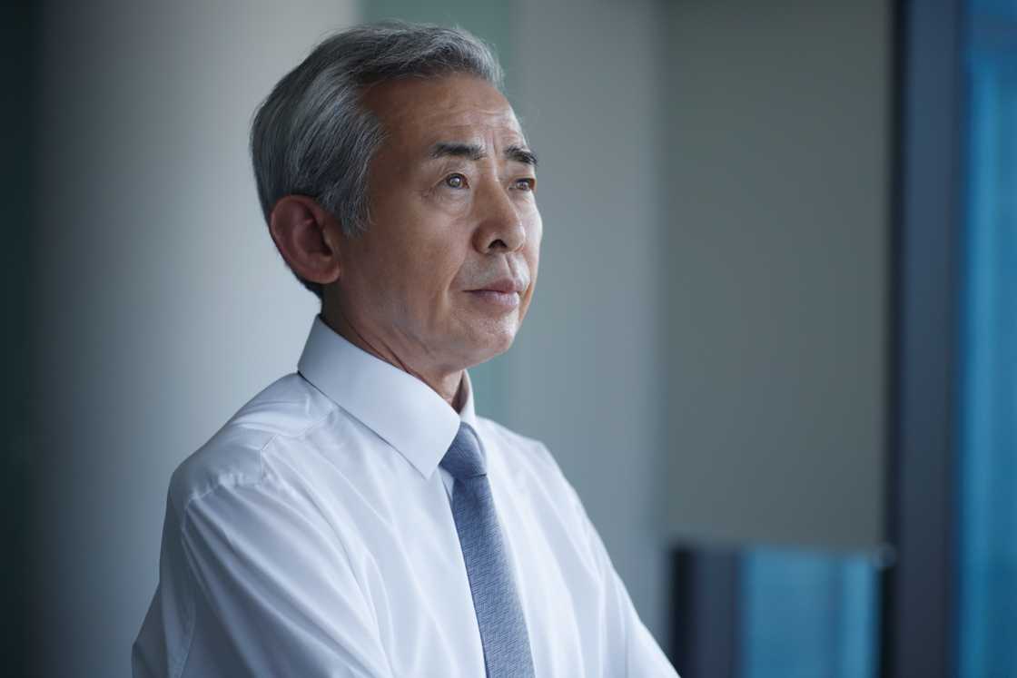 Pensive senior businessman Pensive senior businessman