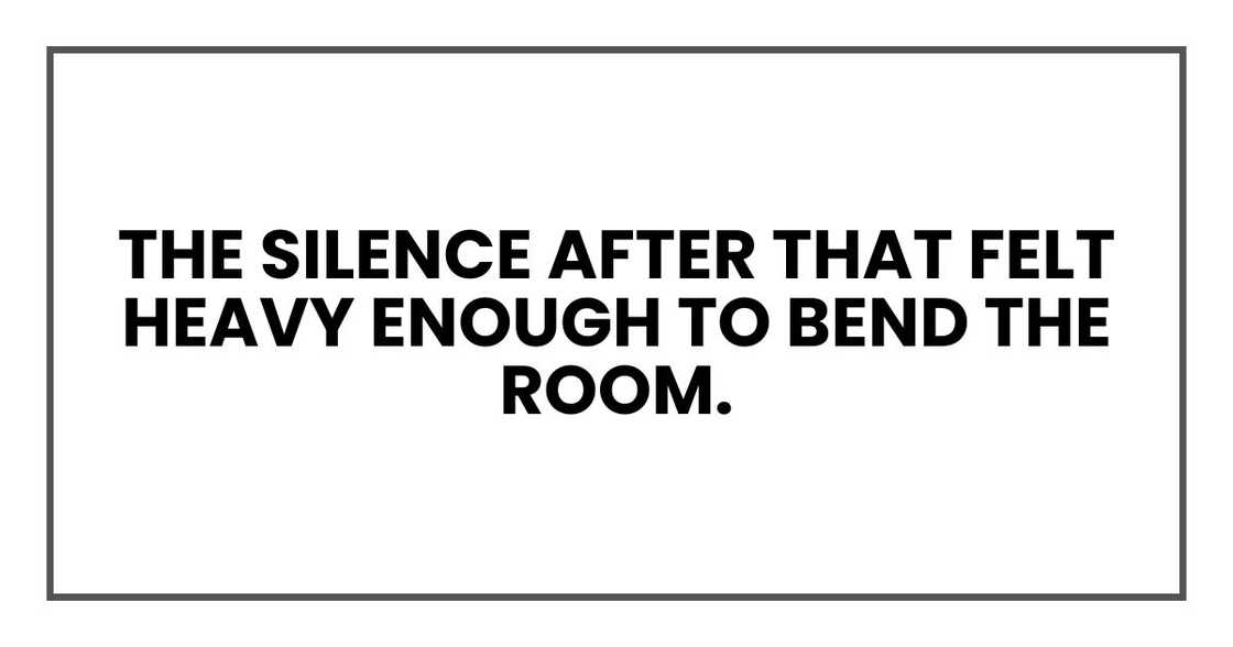 The silence after that felt heavy enough to bend the room. The silence after that felt heavy enough to bend the room.