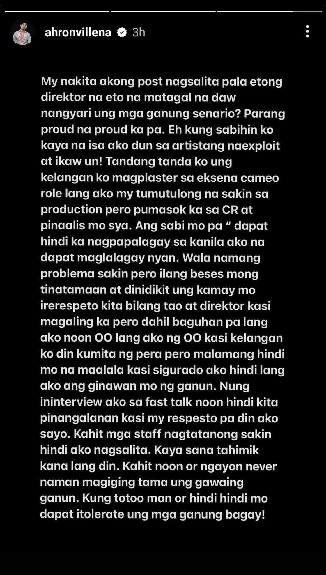 Ahron Villena, nagsalita: Direktor na nang-eksploit daw sa kanya, binuking