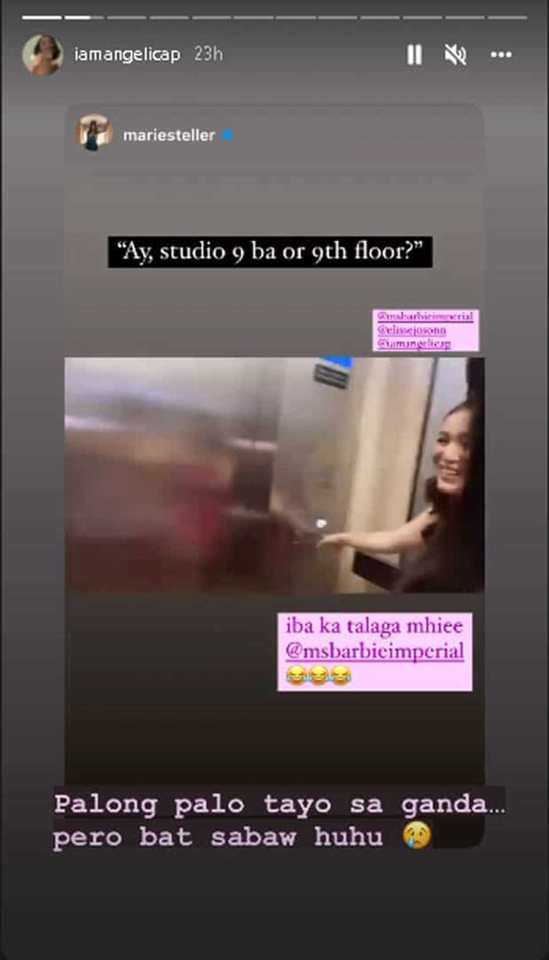 Maris Racal, Angelica P, Elisse Joson, Barbie Imperial's hilarious "9th floor or Studio 9" video goes viral Maris Racal, Angelica P, Elisse Joson, Barbie Imperial's hilarious "9th floor or Studio 9" video goes viral