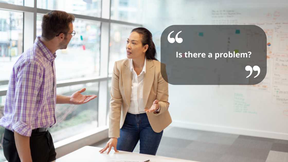 Two people in a heated conversation Two people in a heated conversation