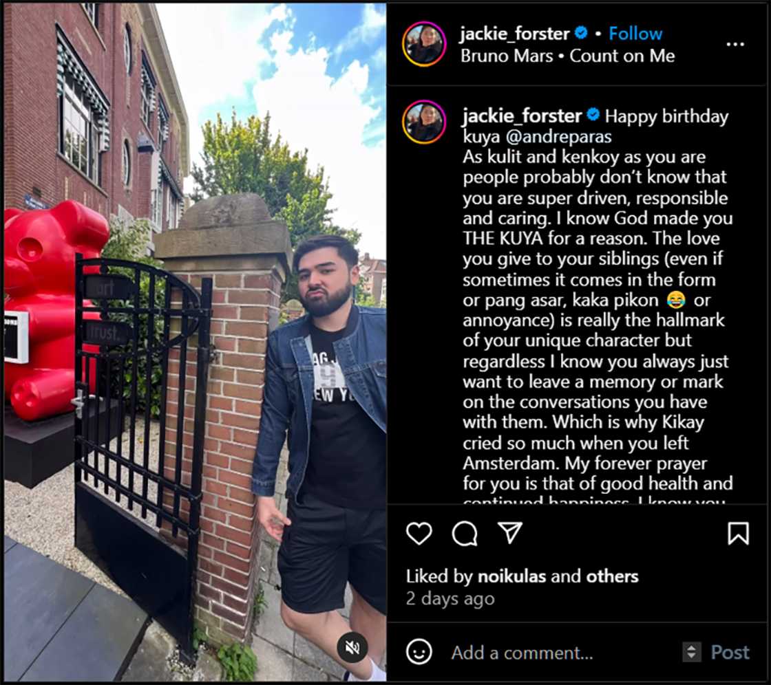 Jackie Forster, nag-post ng madamdaming birthday message para kay Andre Paras: “Love you so so much” Jackie Forster, nag-post ng madamdaming birthday message para kay Andre Paras: “Love you so so much”