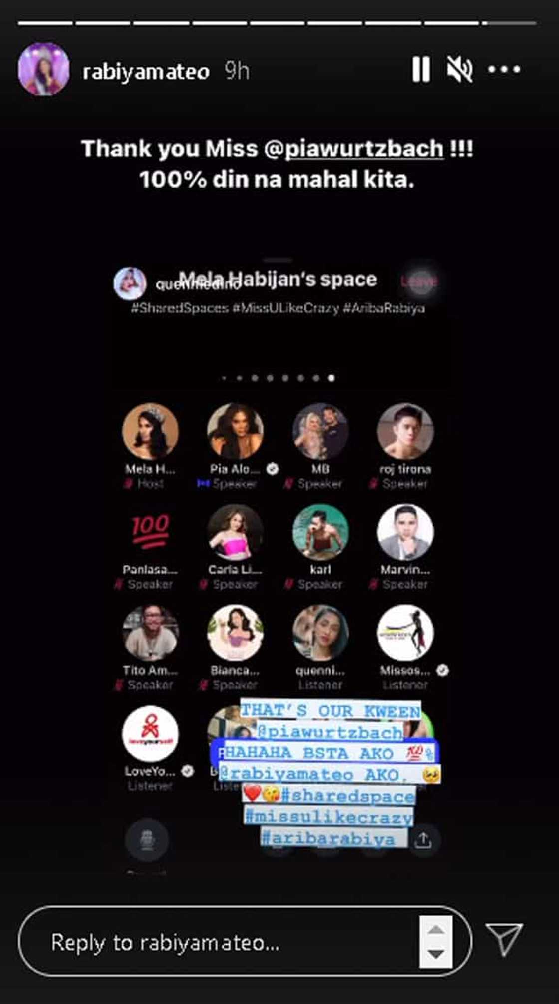 Rabiya Mateo, sinabing mahal na mahal din niya si Pia Wurtzbach; nag-post ng pasalamat sa Instagram Rabiya Mateo, sinabing mahal na mahal din niya si Pia Wurtzbach; nag-post ng pasalamat sa Instagram