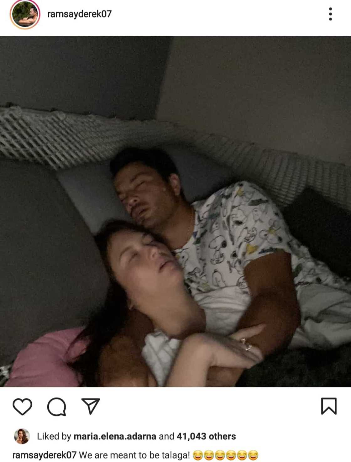 Derek Ramsay, Ellen Adarna sleeping photo goes viral; actor slams basher's nega comment