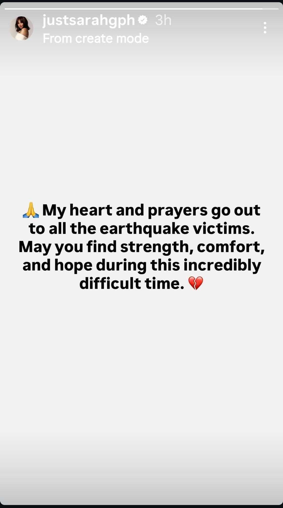 Sarah Geronimo, nag-react sa Mindanao earthquake; may mensahe para sa mga biktima