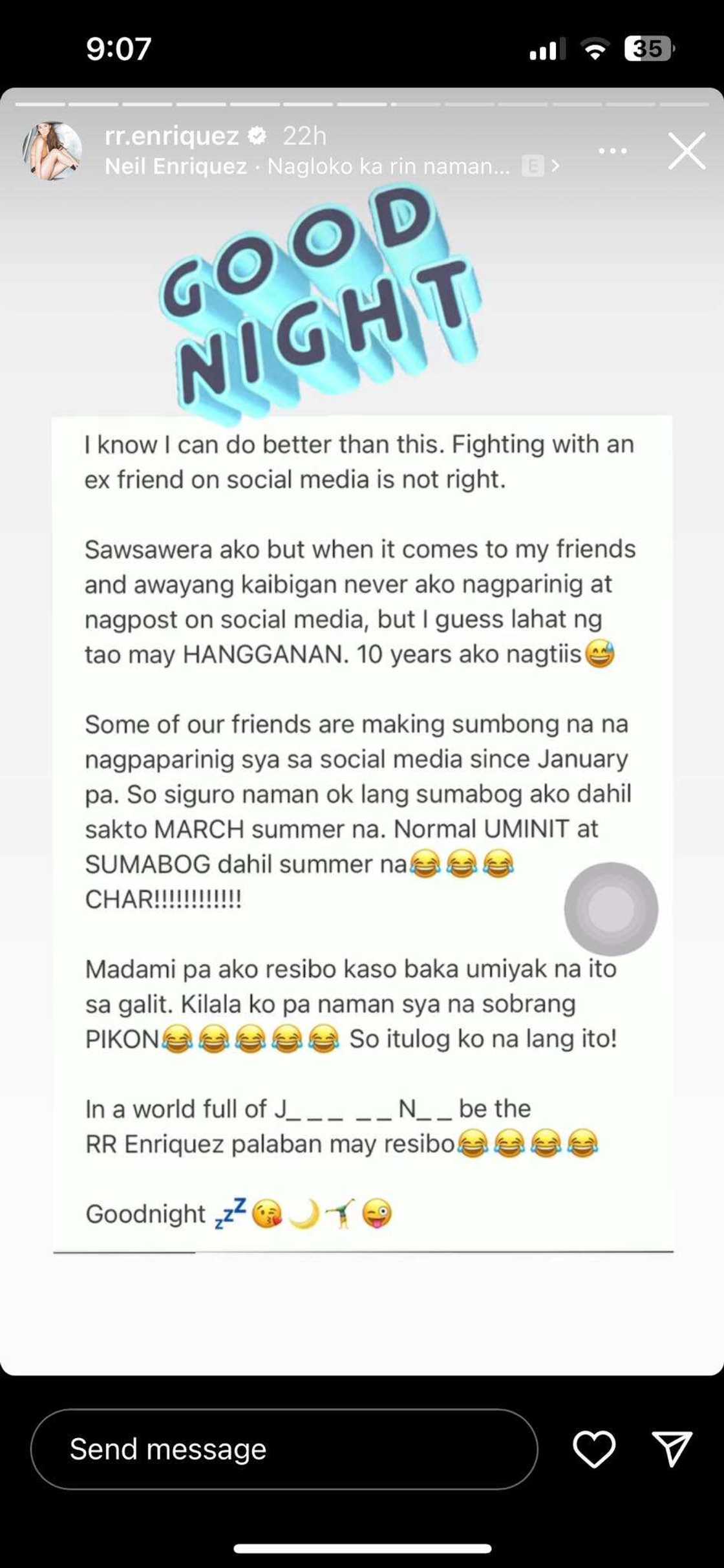 RR Enriquez, rumesbak sa aniya'y ex friend: "10 years akong nagtiis" RR Enriquez, rumesbak sa aniya'y ex friend: "10 years akong nagtiis"