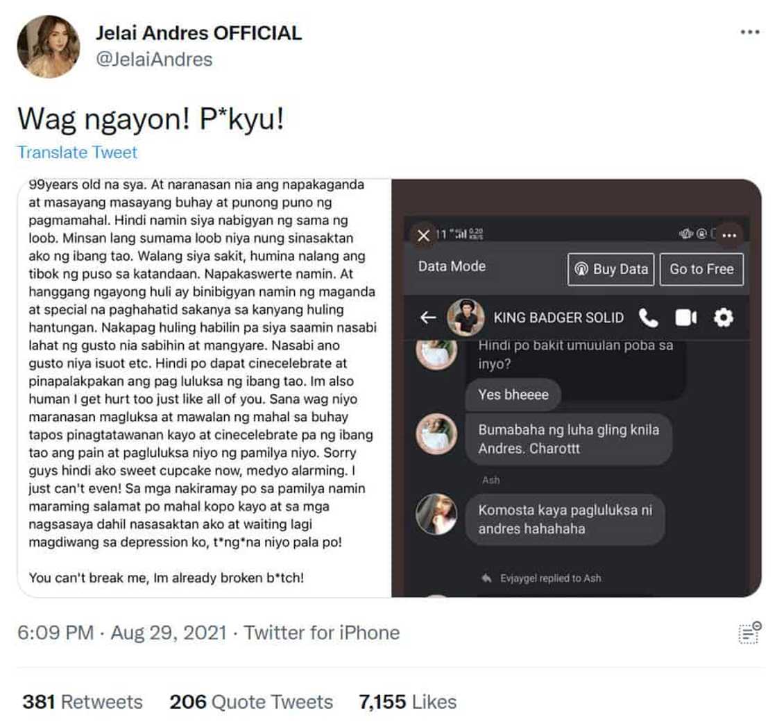 Jelai Andres, labis na nasaktan sa mga pang-iinsulto ng fans ni Jon Gutierrez sa kanyang pagluluksa Jelai Andres, labis na nasaktan sa mga pang-iinsulto ng fans ni Jon Gutierrez sa kanyang pagluluksa