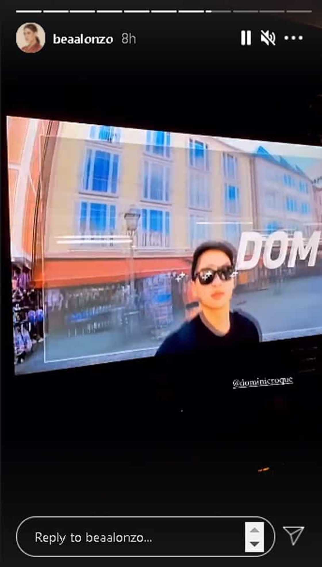 Bea Alonzo, nag-share ng vlog teaser trailer ni Dominic Roque; netizens, kinilig Bea Alonzo, nag-share ng vlog teaser trailer ni Dominic Roque; netizens, kinilig