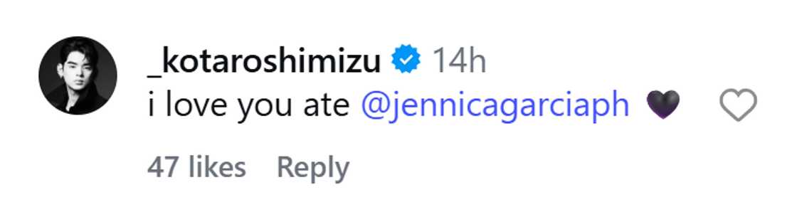 Jennica Garcia, may kwelang birthday greeting para kay Kotaro Shimizu Jennica Garcia, may kwelang birthday greeting para kay Kotaro Shimizu