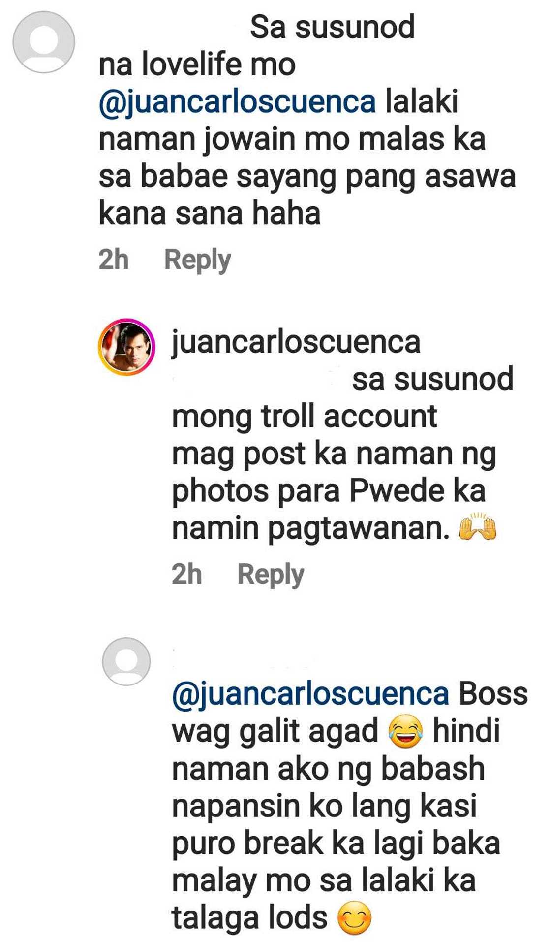 Jake Cuenca, rumesbak sa "lalaki naman jowain mo" comment ng basher: "Troll account"