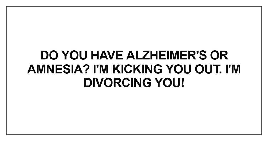 Do you have Alzheimer's or amnesia