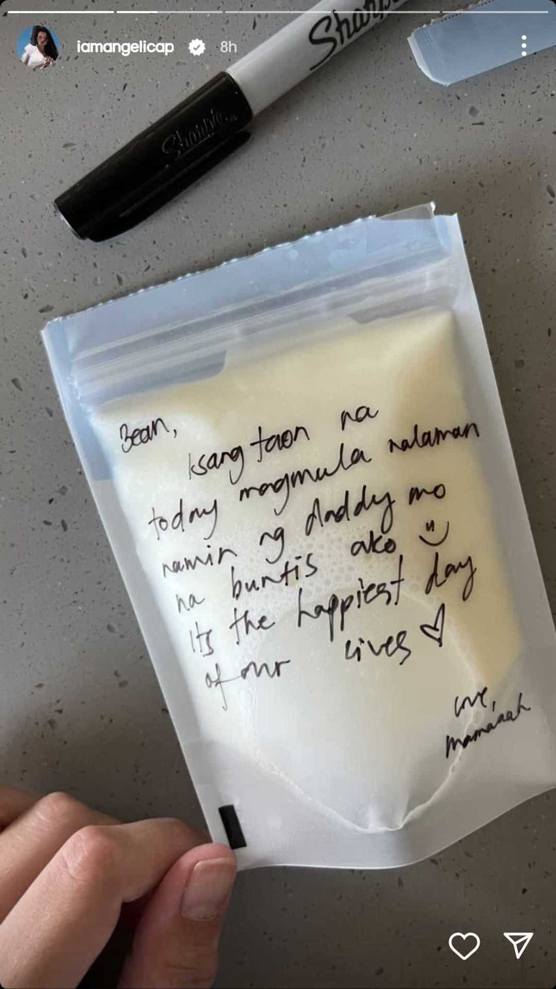 Angelica Panganiban, nagsulat ng sweet message sa packed milk ni baby Amila Angelica Panganiban, nagsulat ng sweet message sa packed milk ni baby Amila
