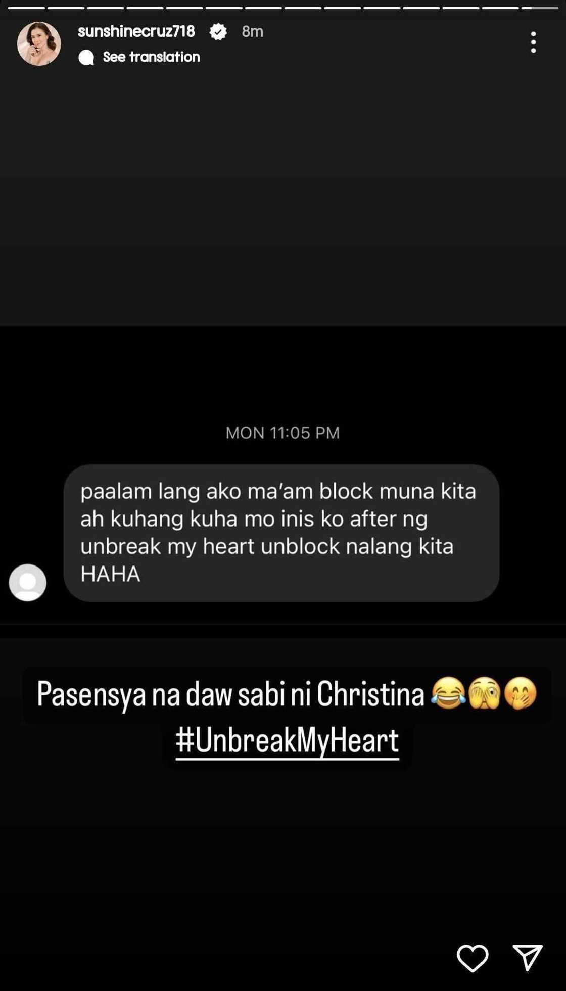 Sunshine Cruz, pinagpaalaman ng isang netizen: "Paalam lang ako ma'am" Sunshine Cruz, pinagpaalaman ng isang netizen: "Paalam lang ako ma'am"