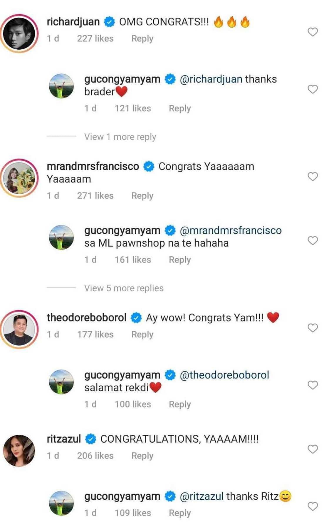 Lou Yanong, Fumiya Sankai, other celebs react to Yamyam Gucong's engagement: "living for this" Lou Yanong, Fumiya Sankai, other celebs react to Yamyam Gucong's engagement: "living for this"