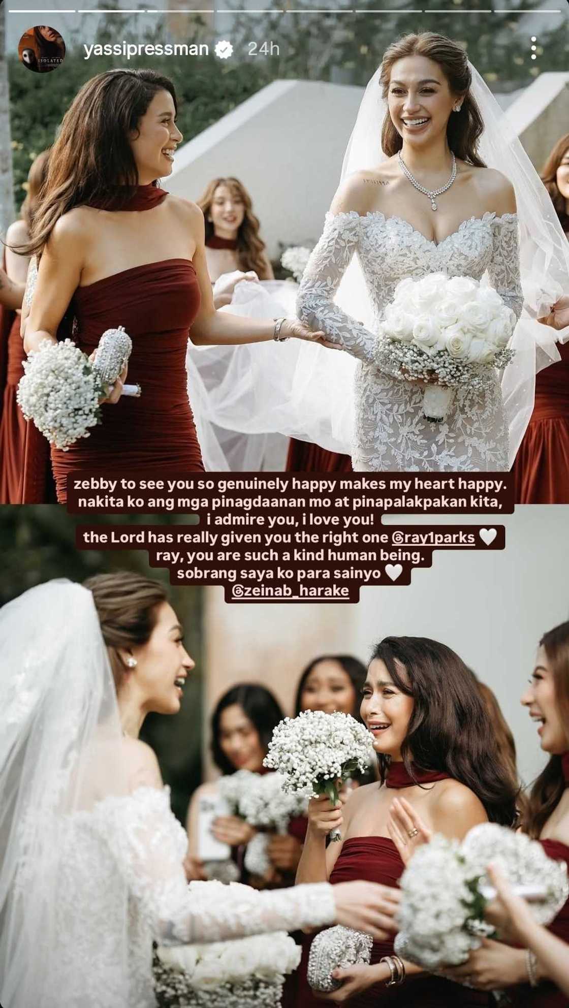 Yassi Pressman, may mensahe kay Zeinab Harake at Ray Parks Jr. matapos ang kasal Yassi Pressman, may mensahe kay Zeinab Harake at Ray Parks Jr. matapos ang kasal