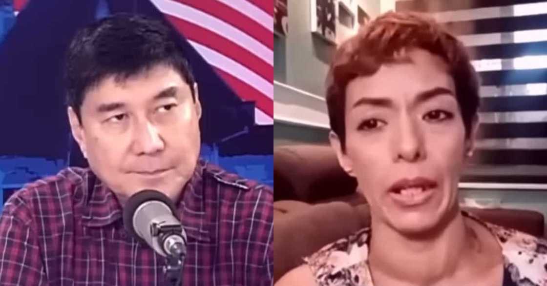 Senator Raffy Tulfo habang kapanayam si Maegan Aguilar