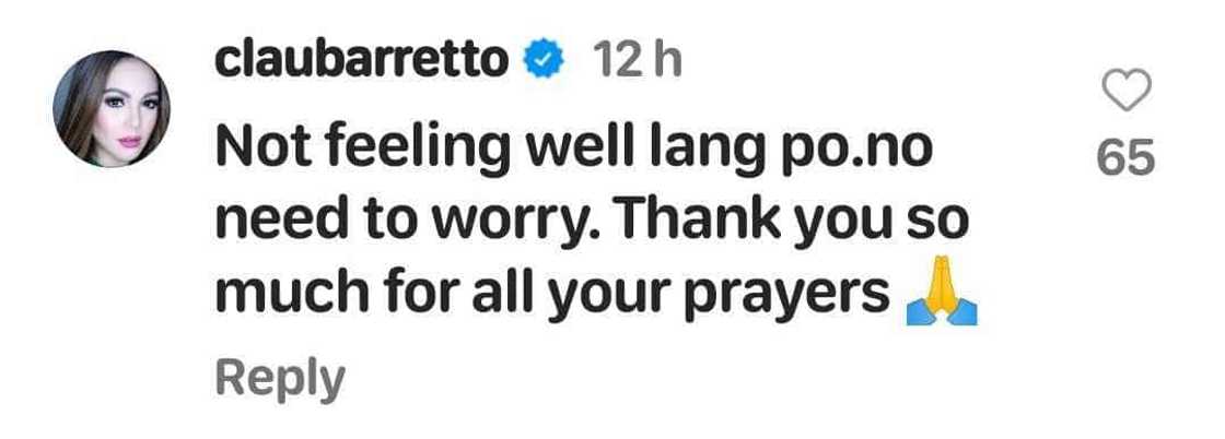 Claudine Barretto, sinabing “no need to worry” matapos mag-aalala ang fans dahil sa latest post niya Claudine Barretto, sinabing “no need to worry” matapos mag-aalala ang fans dahil sa latest post niya
